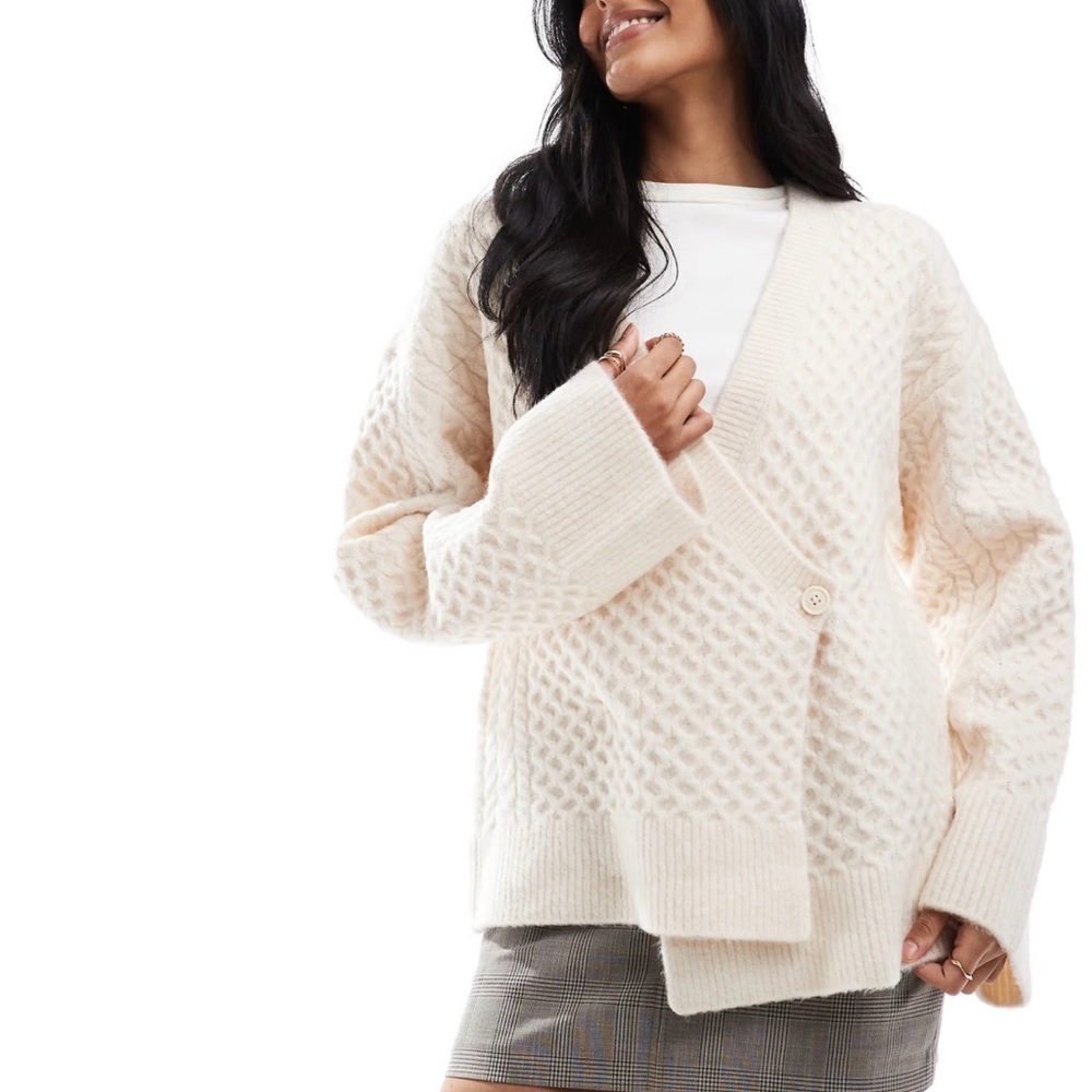 ASOS Off-White Knit Cardigan